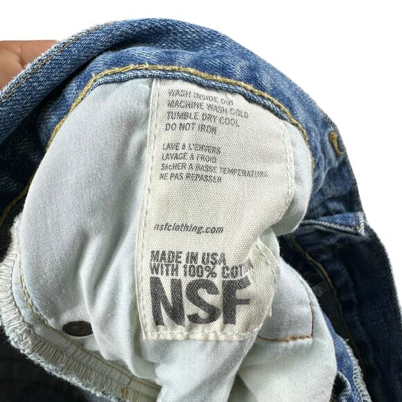 NSF Easy Straight Distressed Intentionally Discolored Medium Wash Denim Jeans 28 - Picture 9 of 12